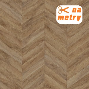 Wykładzina PCV w jodełkę, imitacja drewna, sprzedawana na metry.