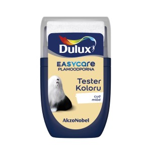Tester koloru miodowy Dulux Easycare do farb ściennych.