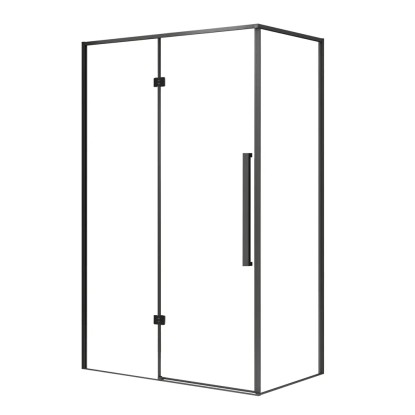 KABI Kabina prysznicowa Largo 120 x 90 czarny mat lewa