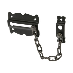 Czarny zasuwa do drzwi z łańcuchem dla zwiększenia bezpieczeństwa.