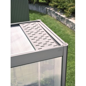 Biohort Blacha ochronna przed warunkami atmosferycznymi do szklarni Florentina, ciemnoszary metalik, widok szczegółowy.