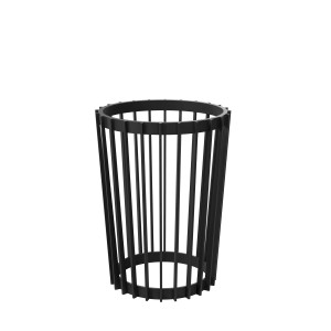 Czarny metalowy stojak na kwiaty t.b.t. do użytku wewnętrznego.