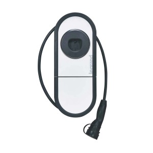 t.b.t. ładowarka do akumulatorów, biały uchwyt ścienny z kablem i wtyczką.