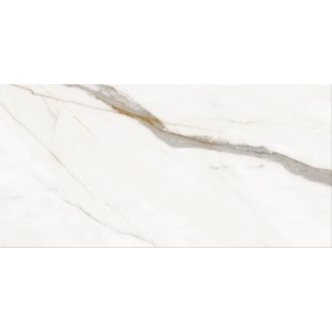 Płytka ścienna t.b.t. w kolorze białym z efektem marmuru.