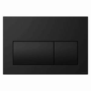 Czarny panel spłukujący do spłuczek WC, część zestawu WC.