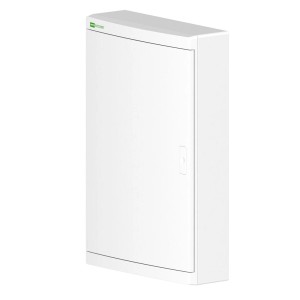 Biała natynkowa rozdzielnica t.b.t. do instalacji elektrycznych.