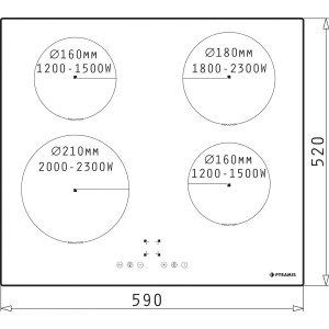 Pyramis Płyta indukcyjna PHI62430FMB czarna 59 cm