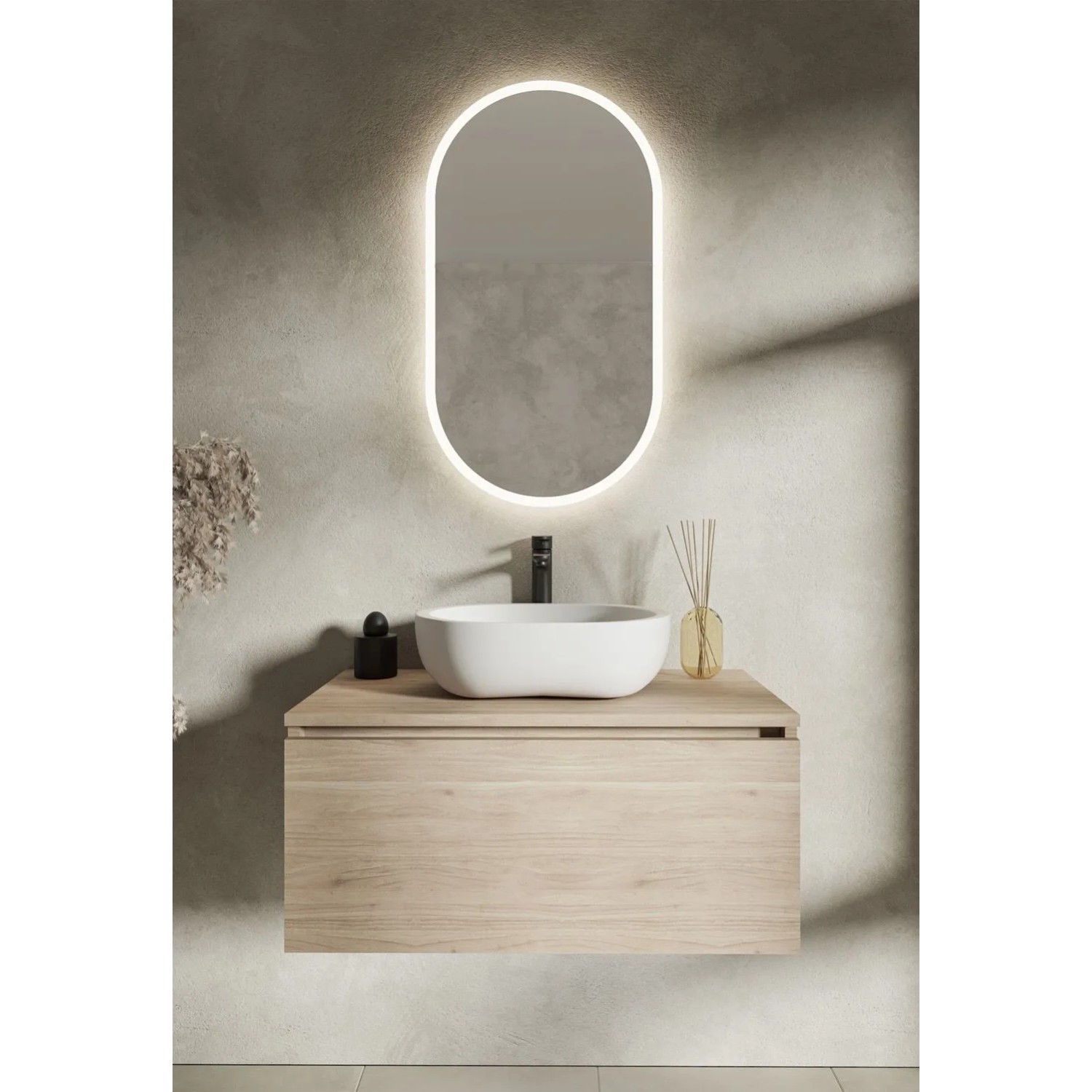 Lustro LED Comet Czarne 50x90cm_2