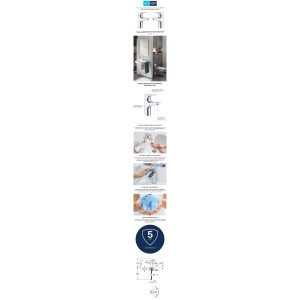 Bateria umywalkowa Grohe BauFlow S-Size chrom, różne widoki i detale.