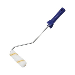 Wałek malarski LUX Goldfaden XL, 10 cm, z niebieskim uchwytem dla komfortowego malowania.
