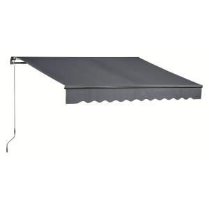 Antracytowa markiza przegubowa Aventura 3x2m na taras i balkon.