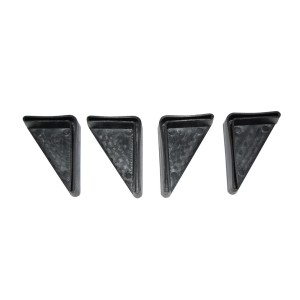 Cztery czarne łączniki narożne t.b.t. do regałów.