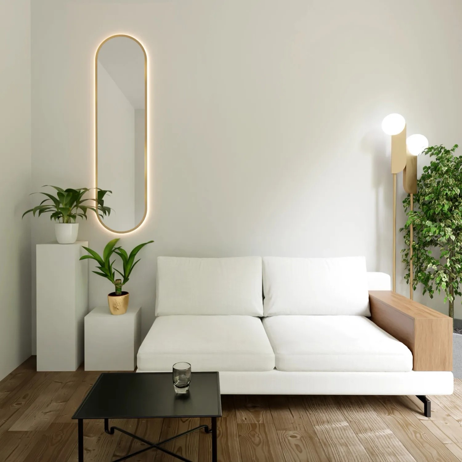Lustro LED Pastille Złote Neutralne 140x60_2