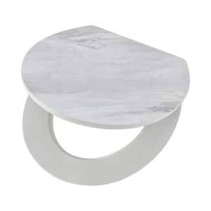 Deska sedesowa t.b.t. z efektem marmuru, biała obręcz.