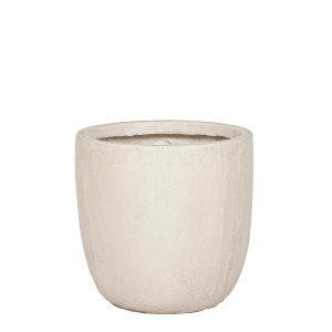 Kremowa doniczka t.b.t. do użytku wewnątrz i na zewnątrz.