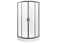 Liveno Kabina półokrągła Supra 80 czarna brodzik niski