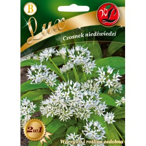 Opakowanie nasion czosnku niedźwiedziego (Allium ursinum) z białymi kwiatami, kategoria: Nasiona warzyw.