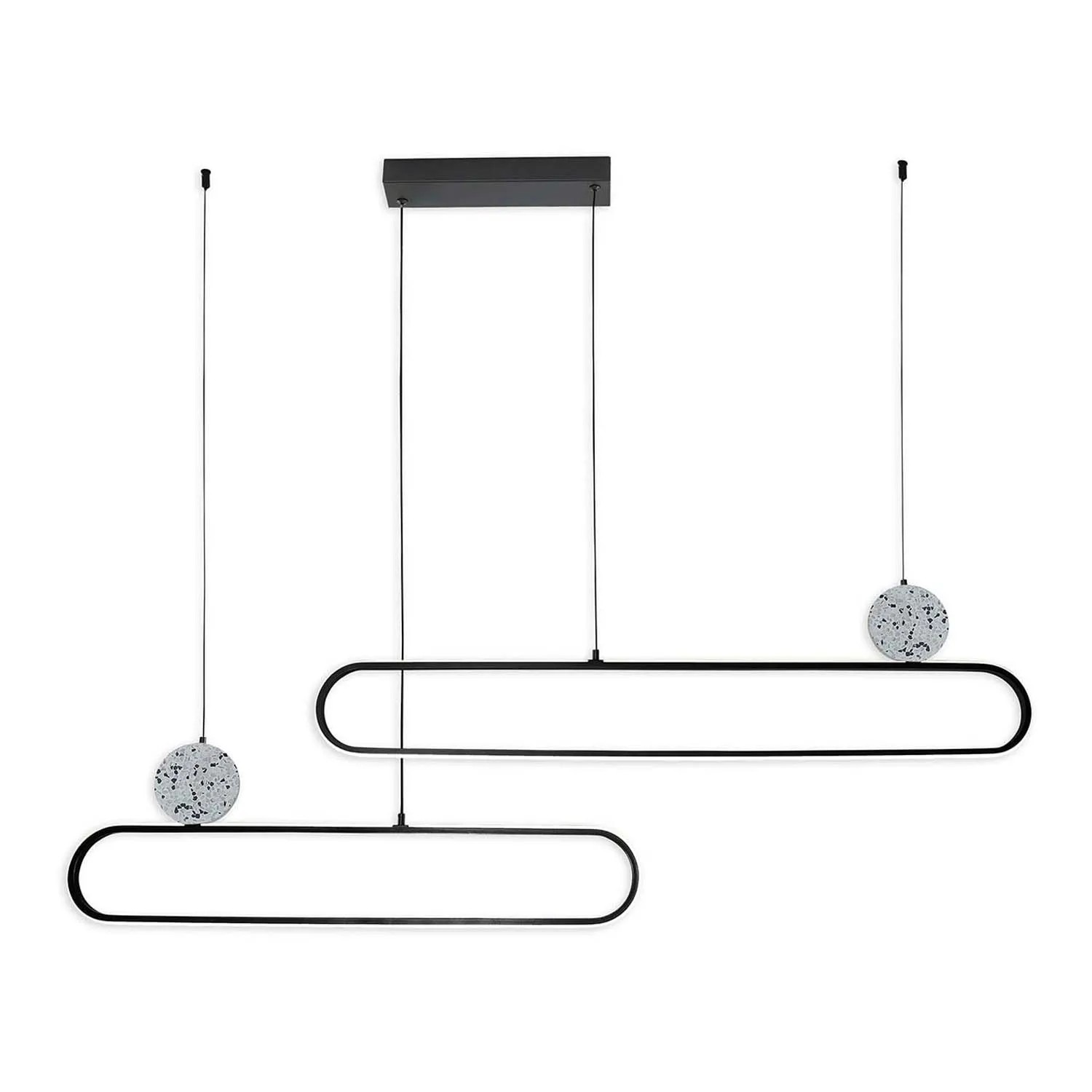 Goldlux Lampa wisząca LED FLORENTYNA 48W 4000K 6000lm czerń+biały kamień