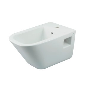 Biały bidet wiszący do łazienki.