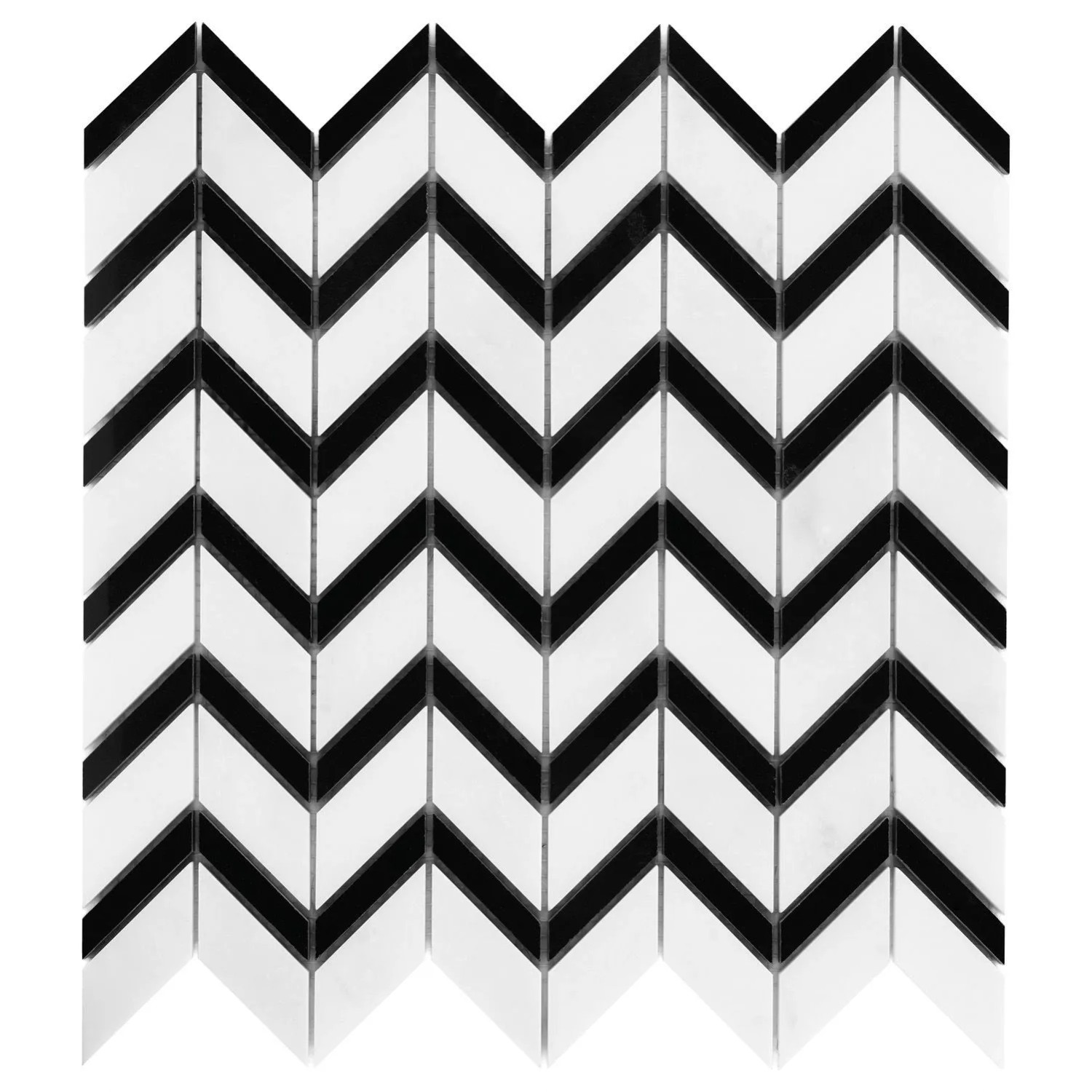 Mozaika Pure white chevron Mix 31 x 30,5 cm
