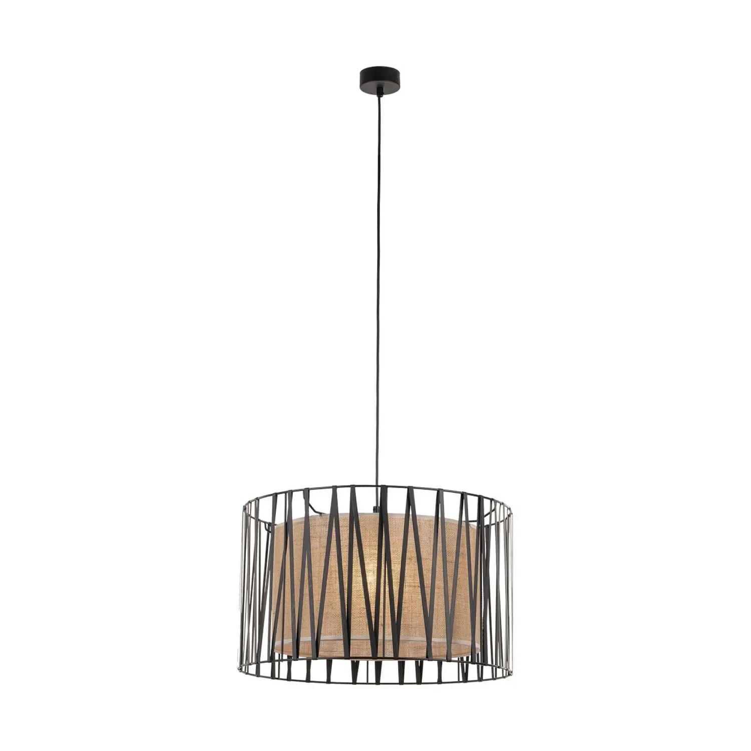 TK Lighting Lampa wisząca HARMONY NATURE 3xE27 15W kremowa