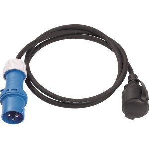 Kabel adaptera podróżnego: Niebieska wtyczka do czarnego gniazda.