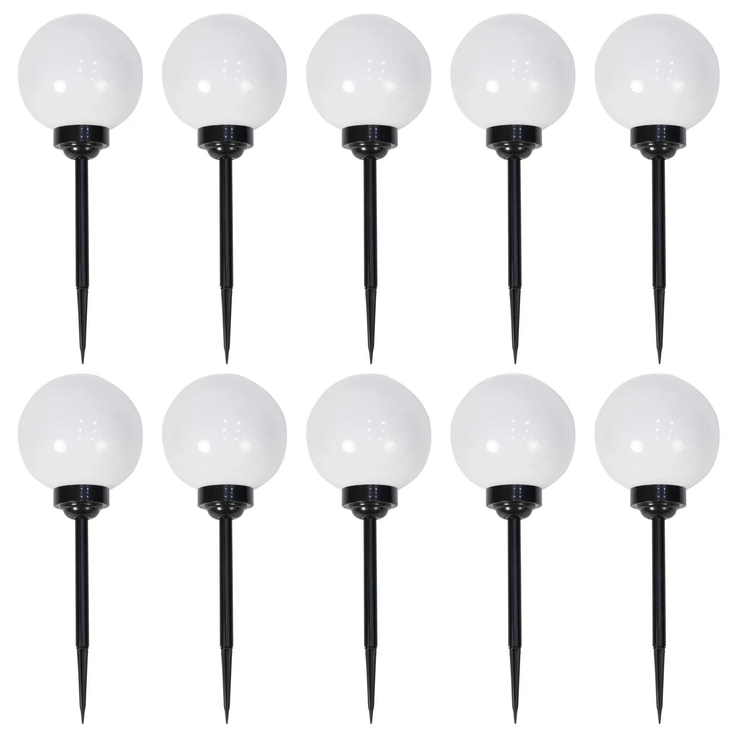 4iQ Zestaw 10 lamp solarnych LED RGB AURA czarnych śr. 20 cm