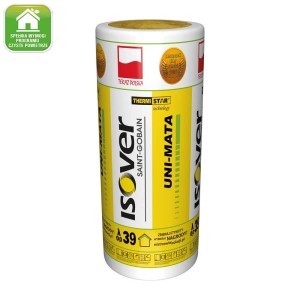 Rola wełny mineralnej Isover Uni-Mata, żółto-biała