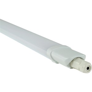Biała oprawa REV LED Super Slim do pomieszczeń wilgotnych, 70 cm, do piwnic i garaży.