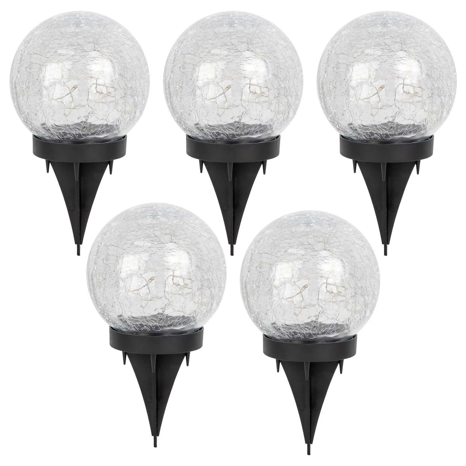 4iQ Zestaw 5 lampek solarnych wbijanych RYSKA 15xLED