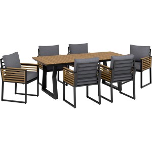 Komplet mebli jadalnianych FOLKSTON antracyt 7-częściowy