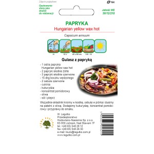 Nasiona papryki 'Hungarian Yellow Wax Hot'. Nasiona warzyw na żółtą, węgierską paprykę woskową.
