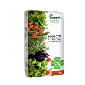 Worek ziemi bez torfu do warzyw i ziół, 20L.