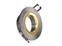 Goldlux Oprawa podtynkowa FEBE okrągła czarno-złota z oprawką GU10 Goldlux Oprawa podtynkowa FEBE okrągła czarno-złota z oprawką GU10