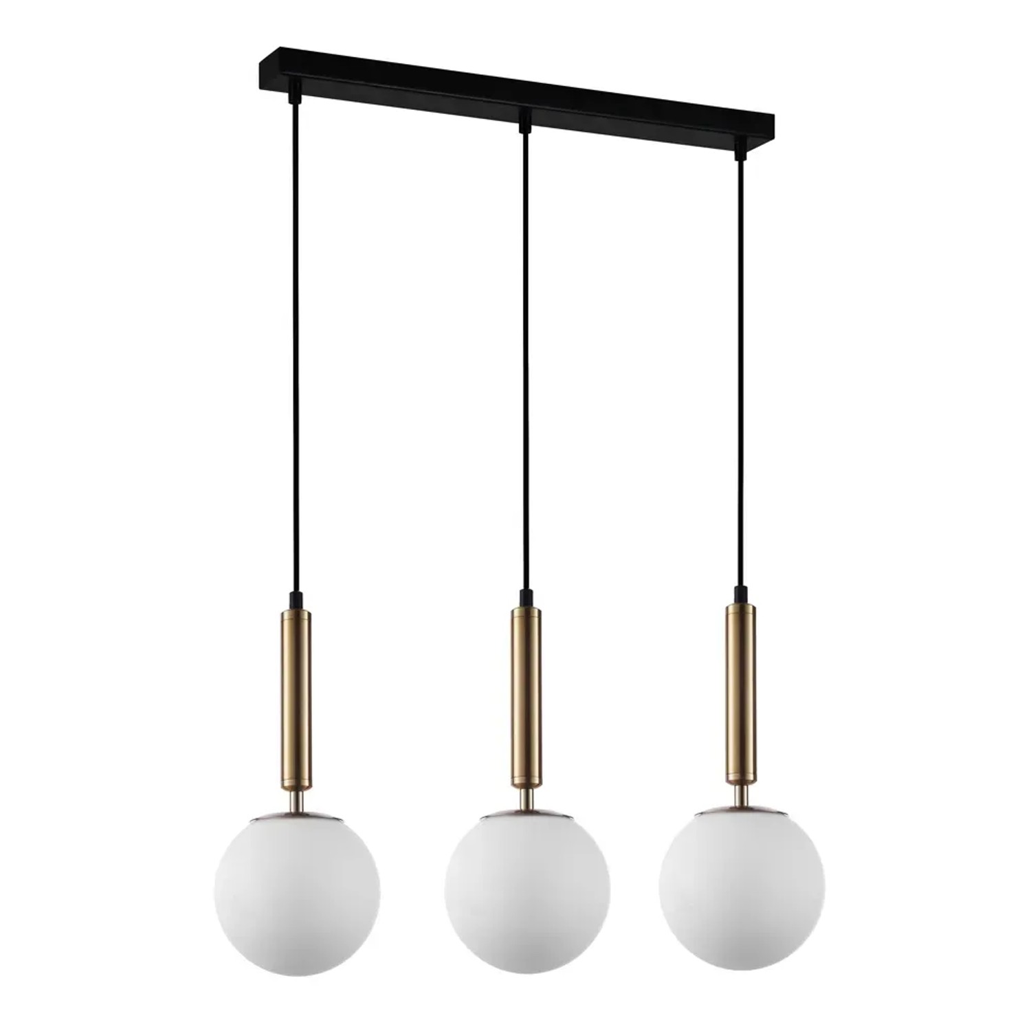Lampa wisząca Ravena 3-punktowa szklana biało-miedziana