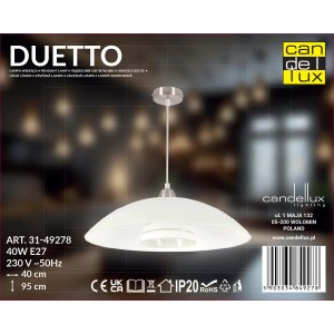 Candellux Lampa wisząca DUETTO 1xE27 40W satynowy nikiel