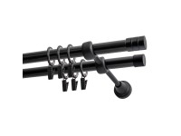 Karnisz FORIO podwójny czarny 160 cm