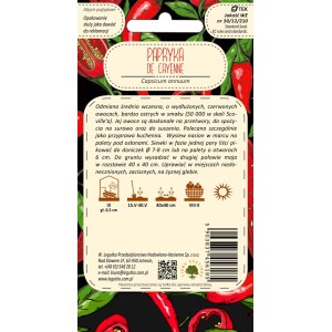 Torebka nasion papryki Cayenne: Ostre nasiona chili do ogrodu.