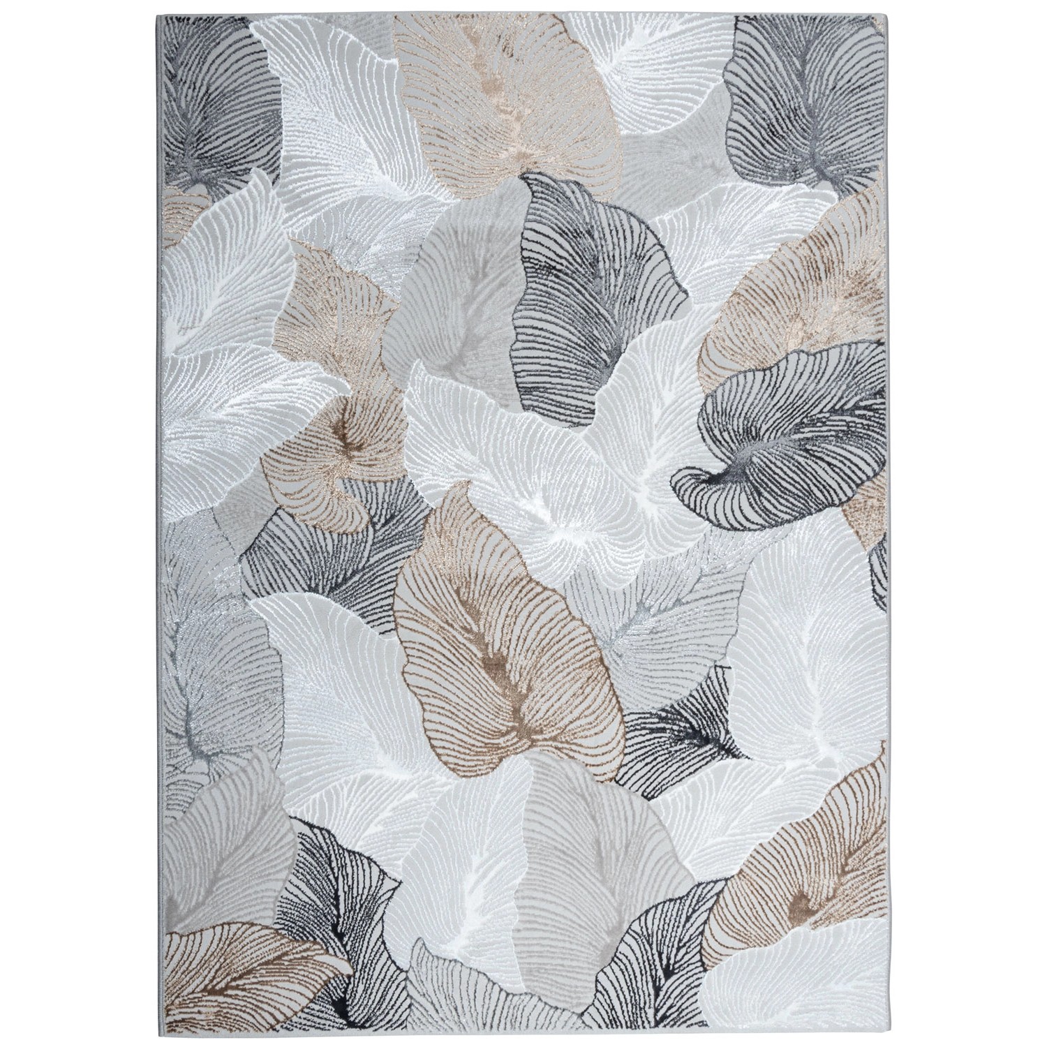 Multidecor Dywan CHARLOTTE liście 80 x150 cm szaro-beżowy