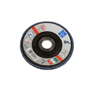 Ściernica wachlarzowa LUX, 125 mm, K60, akcesorium do szlifierki kątowej do szlifowania drewna i metalu.