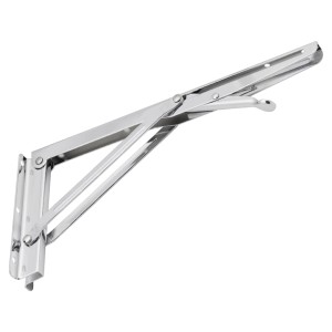 Składany wspornik metalowy, idealny do półek i blatów.