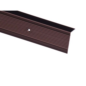 Aluminiowy profil krawędzi schodów, 23x45x1000 mm, w kolorze brązowym. Profil L do schodów.