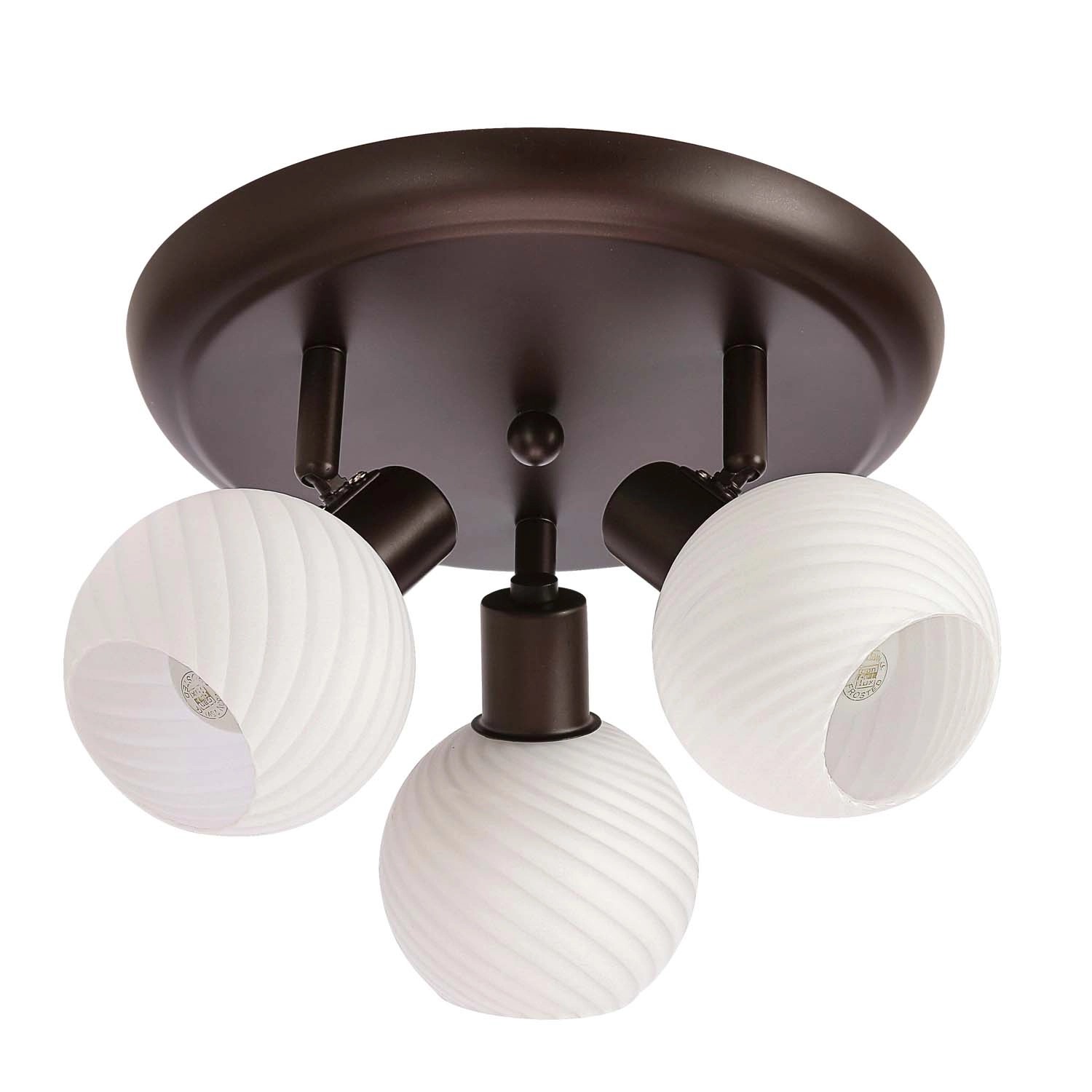 Candellux Lampa sufitowa GRANO 3xE14 40W śr. 35cm czekoladowa+białe klosze