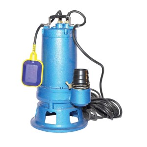 Niebieska pompa zanurzeniowa t.b.t. z wyłącznikiem pływakowym do instalacji wodnych.