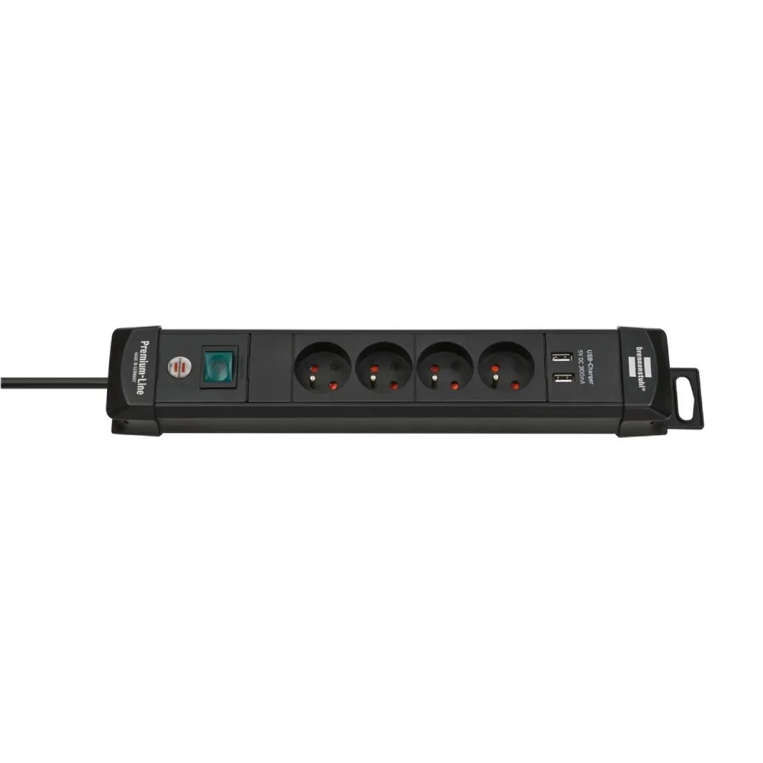 Przedłużacz 4-gniazdkowy Z/U 3x1,5W 2xUSB czarny