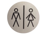 Metro Oznaczenie WC M/D samoprzylepne inox ø 75mm