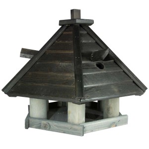 Drewniany karmnik dla ptaków w stylu pagody do ogrodu.