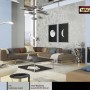 Aranżacja salonu z kolorami z kategorii Kolorowe farby do ścian marki MAGNAT.