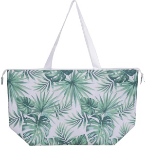 Torba termiczna z motywem tropikalnych liści, idealna na kemping.