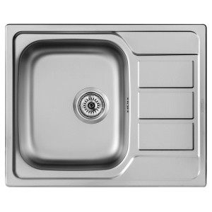 Zlewozmywak ze stali nierdzewnej z ociekaczem.